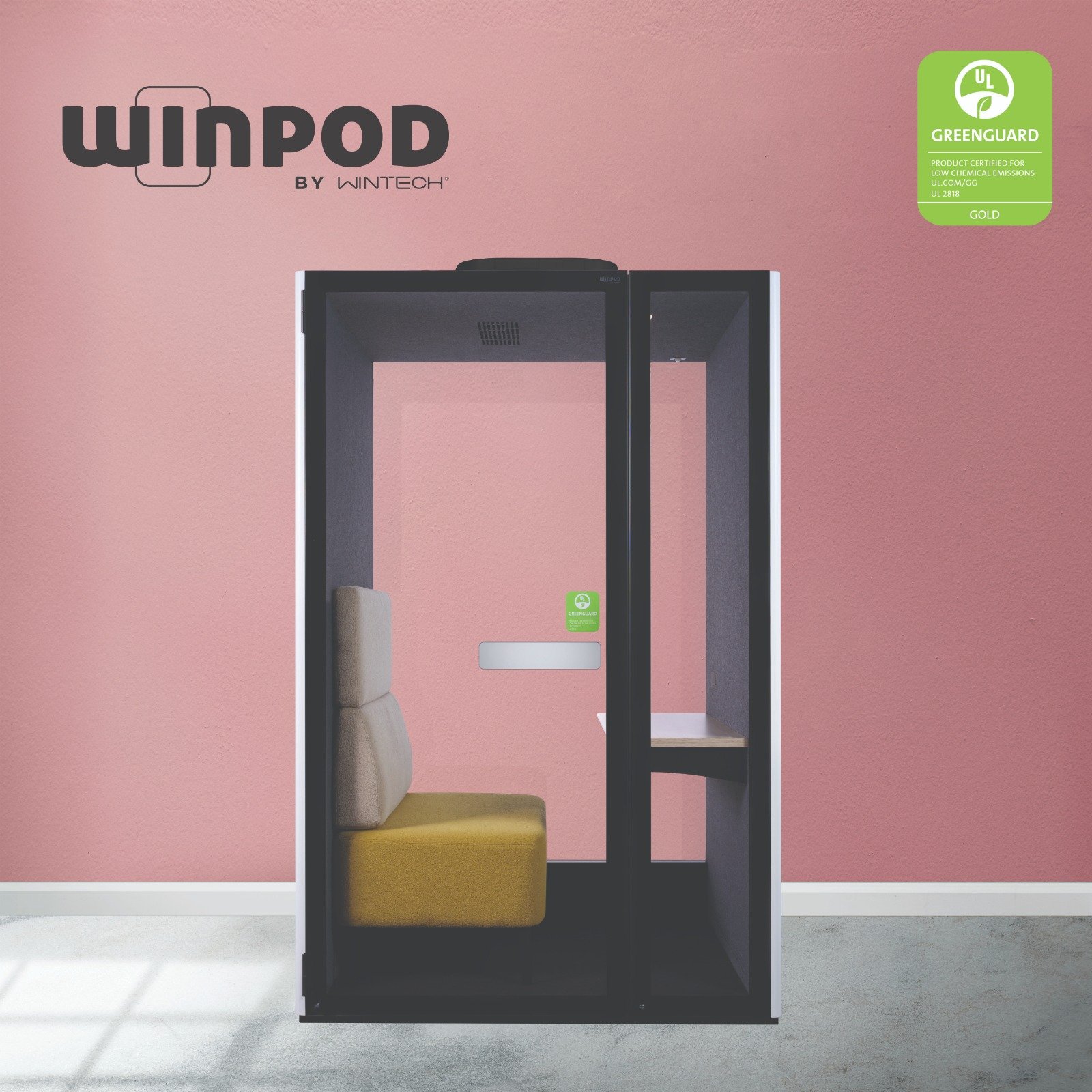 Winpod W POD 3.0-Modern Recyclable Acoustic Phone Booth Office Pod Soundproof Function Unique Extendable Desktop Bedroom Use